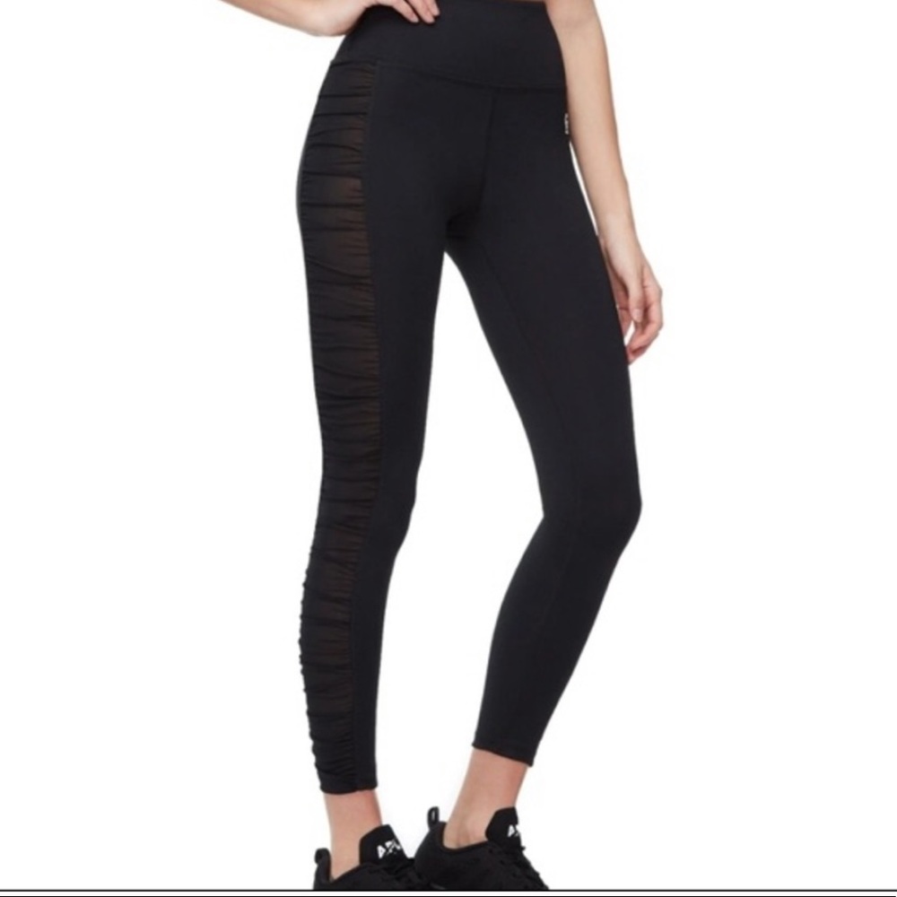 GOOD AMERICAN Ruched Mesh 7/8 Leggings NWT New